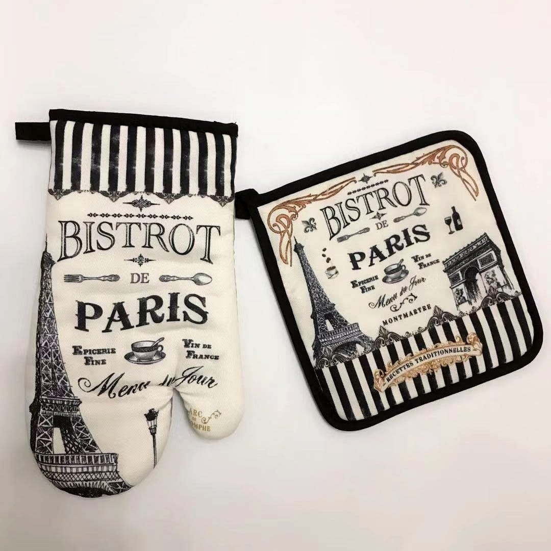 Paris Bistrot Oven Mitt Set