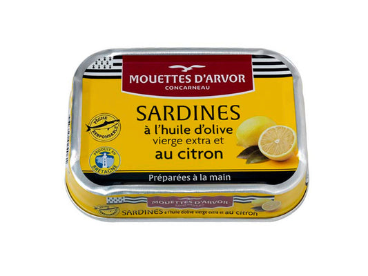 Mouettes d'Arvor Sardines with Olive Oil and Lemon, 4oz (115 g)